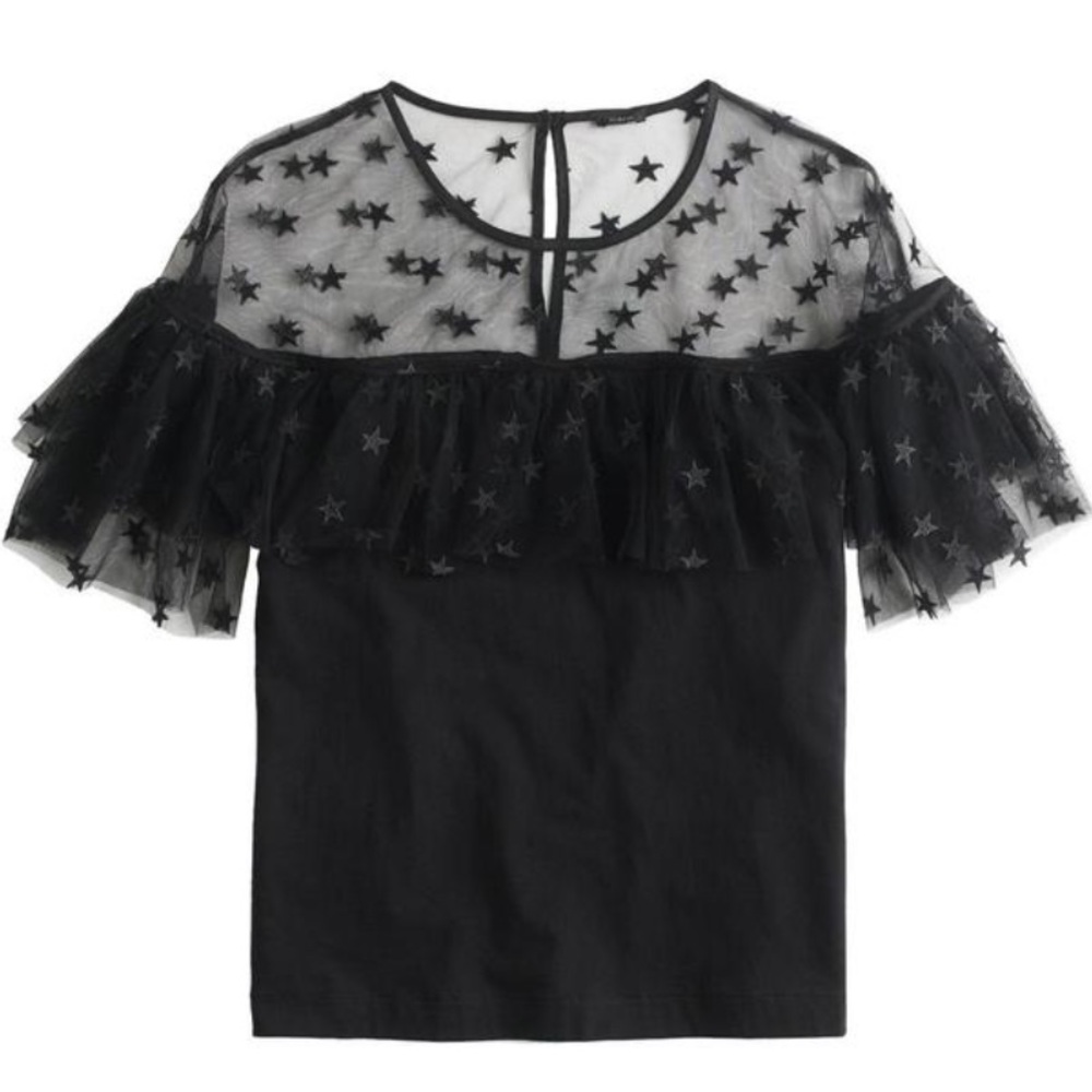 J Crew Tulle Star Blouse